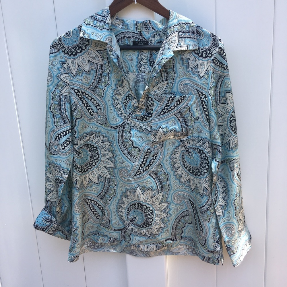 Talbots 100% silk paisley blouse